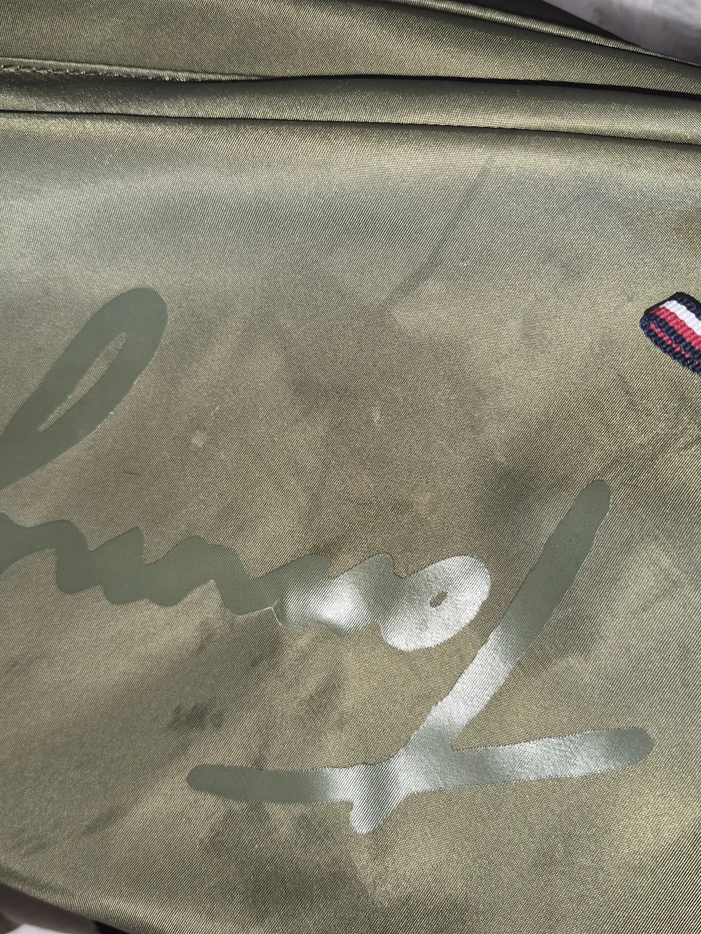 Tommy Hilfiger Olive Green Men's Duffel with Navy Strap